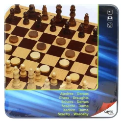 Ajedrez y Damas en Caja de Metal