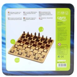 Ajedrez y Damas en Caja de Metal