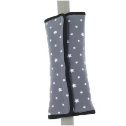 Almohadilla XL cinturón auto estrellas gris