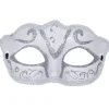 Antifaz Venecia Blanco Plata