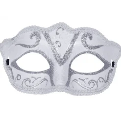 Antifaz Venecia Blanco Plata