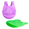 Babero y Mantel de silicona Lila y Verde