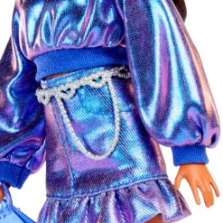 Barbie Deluxe Style nº 7 Muñeca Morena Conjunto Azul Metalizado