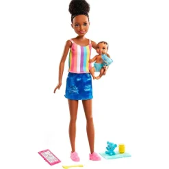 Barbie Skipper Caguro con Bebé Muñeca Surtida