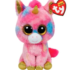 Beanie Boo's Unicornio Rosa de Peluche de 15 cm