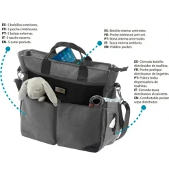 Bolso maternal para silla o cochecito Gris