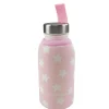 Botella de acero inoxidable con funda 350 ml Rosa
