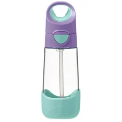 Botella Tritán con pajita 450 ml Lila