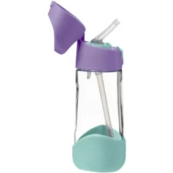 Botella Tritán con pajita 450 ml Lila