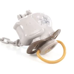 Cadena Portachupetes + Protector de Tetina Gris