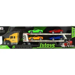 Camión de Transporte Amarillo con Coches