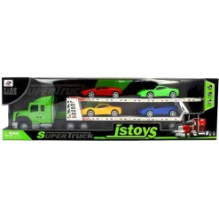 Camión de Transporte Verde con Coches