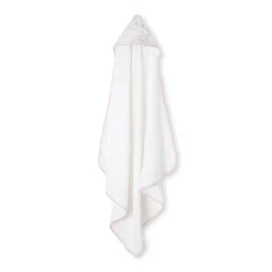 Capa baño + babero Elefante blanco/ rosa