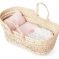 Capazo de Palma de Flores y Vichy Muñeco Bebé