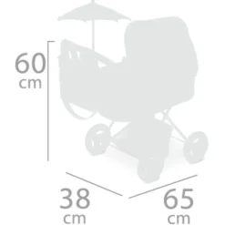 Carro de Muñecas Verona Plegable con Sombrilla