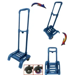 Carro Mochila Plegable Azul