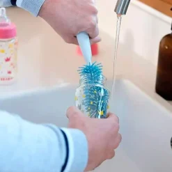 Cepillo limpiabiberones silicona Azul