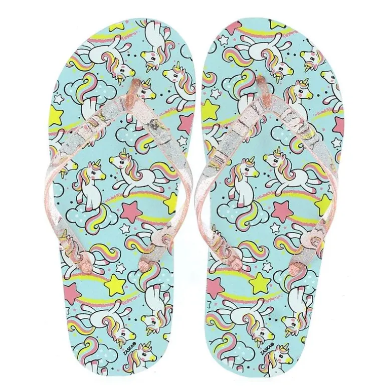 Chanclas Unicornio Azules