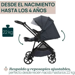 Cochecito 2 piezas Chicco Seety Boston Grey