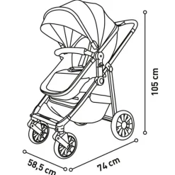 Cochecito 3 piezas Dubai 2 Negro