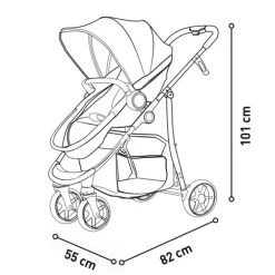 Cochecito 3 piezas Porto Azul