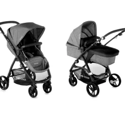 Cochecito 2 piezas Slide Flex be Solid Black