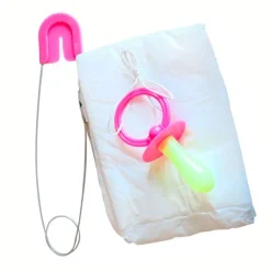 Conjunto Carnaval Pañal Gigante con Imperdible y Chupete Rosa