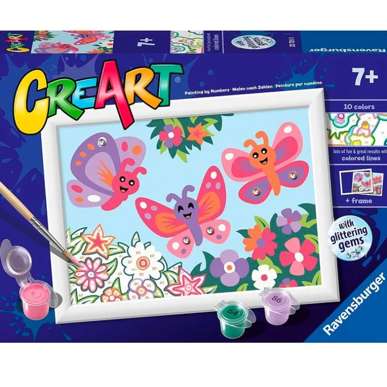 CreArt Pintar x Números Mariposas Purpurina