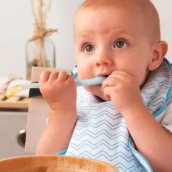 Cuchara blanda silicona Azul