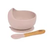 Cuenco silicona c/ cuchara Rosa