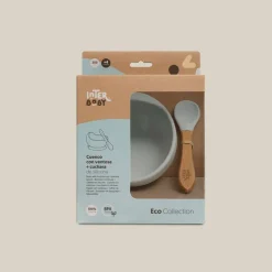 Cuenco silicona c/ cuchara Azul