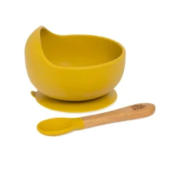 Cuenco silicona c/ cuchara Mostaza