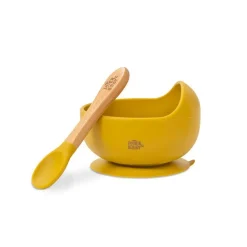 Cuenco silicona c/ cuchara Mostaza