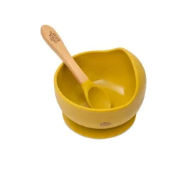 Cuenco silicona c/ cuchara Mostaza