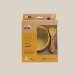 Cuenco silicona c/ cuchara Mostaza