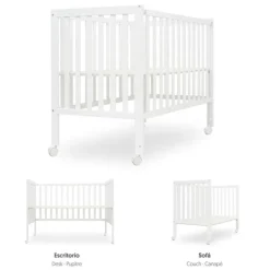 Cuna colecho convertible en escritorio