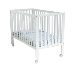 Cuna de madera lacada blanca