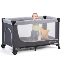Cuna de viaje 2 alturas Leody Gris