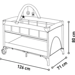 Cuna de viaje doble altura Pink