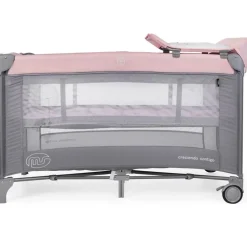 Cuna de viaje dos alturas Complet Rosa