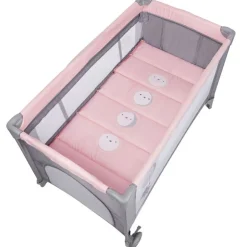 Cuna de viaje dos alturas Complet Rosa