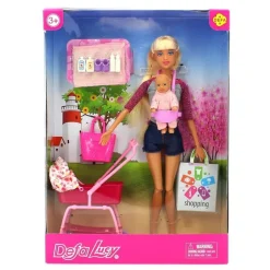 Defa Lucy Muñeca con Bebé y Carrito Surtido