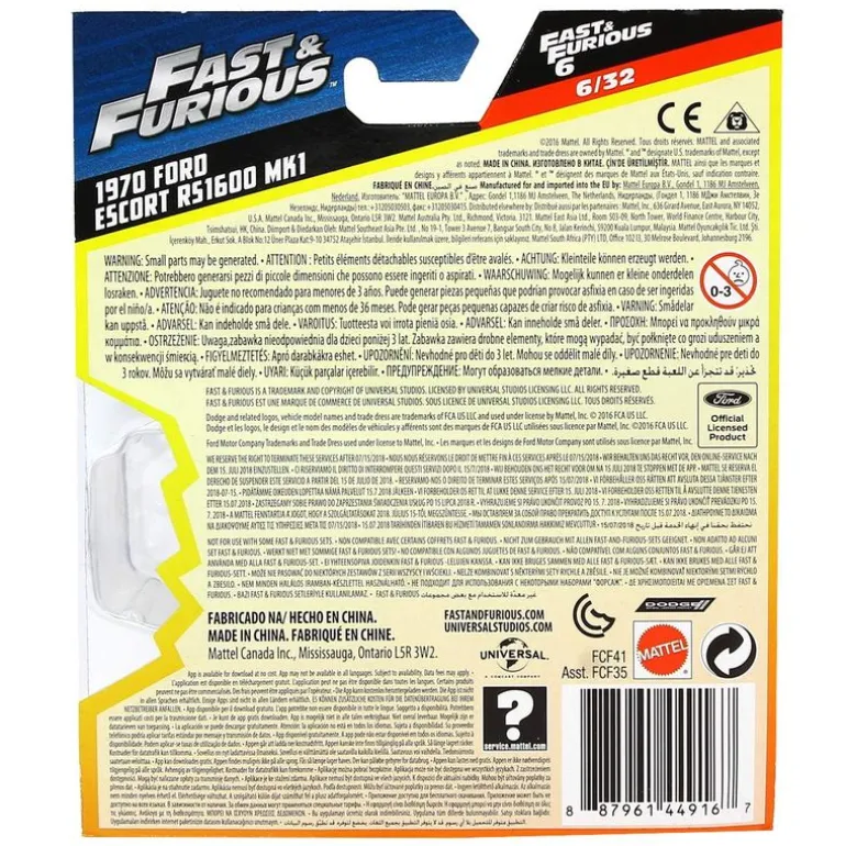 Fast & Furious Vehículo Ford Escort R51600