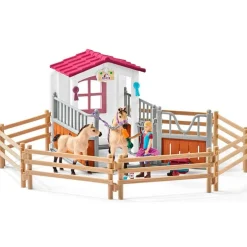 Figuras Cuadra con Caballos Árabes y Cuidadora