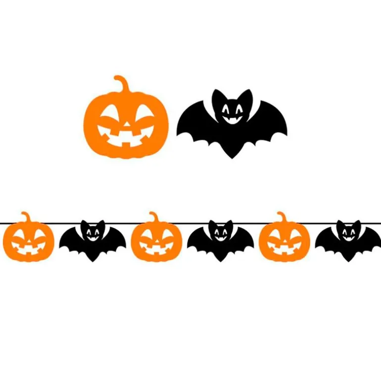 Halloween Guirnalda Murciélago y Calabaza
