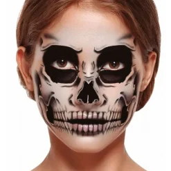 Halloween Tatuaje Cara Esqueleto