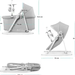 Hamaca Nola Minicuna 5 en 1 Gris