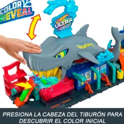 Hot Wheels City Ultra Shark Túnel Lavado Tiburón