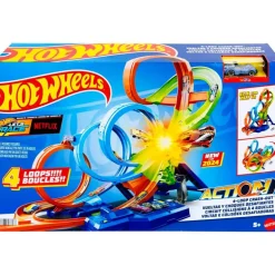 Hot Wheels Pista Colisión de 4 Loopings