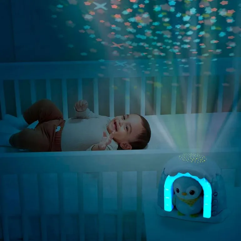 Iglú Proyector Peluchito Pingüino